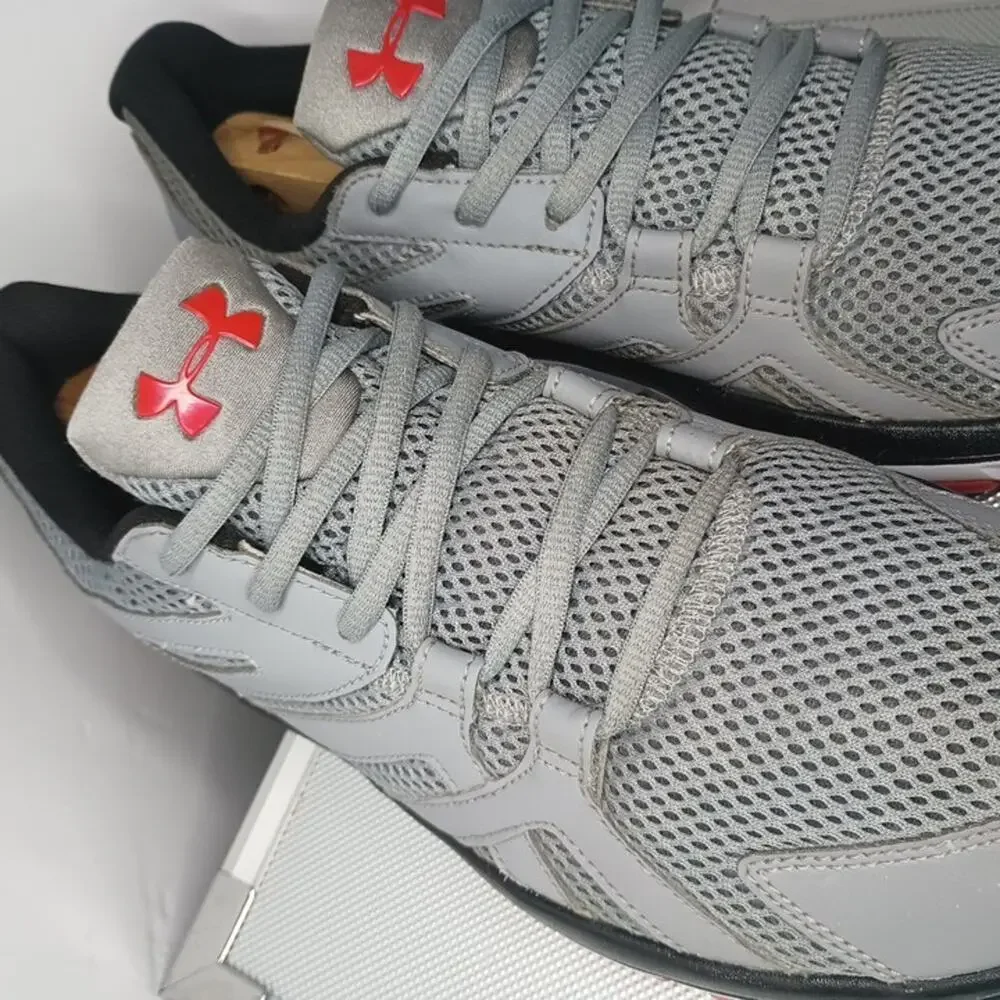Under Armour Strive 6 Mens 11 Grey Red 1274408 Training Athletic Gym Sneakers